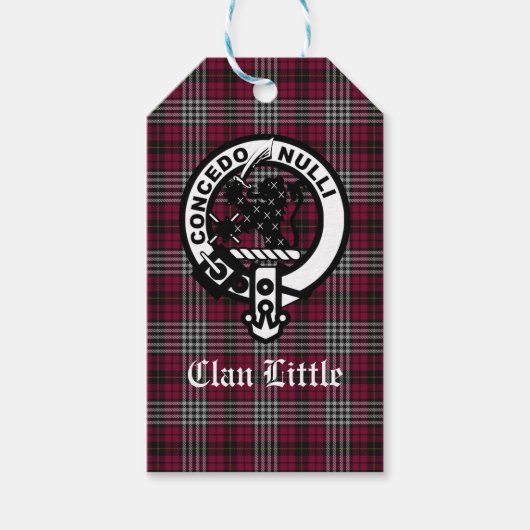 Scottish Clan Little Crest Badge and Tartan Custom Cadeaulabel (Voorkant)