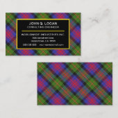 Scottish Clan Logan Tartan Pset Visitekaartje (Voorkant / Achterkant)