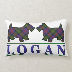 Scottish Clan Logan Tartan Scottie Dogs Kussen