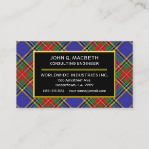 Scottish Clan MacBeth Tartan Pset Visitekaartje