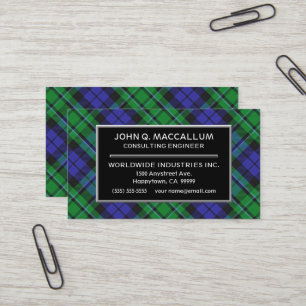 Scottish Clan MacCallum Tartan Pset Visitekaartje