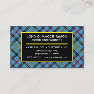 Scottish Clan MacCrimmon Tartan Pset Visitekaartje