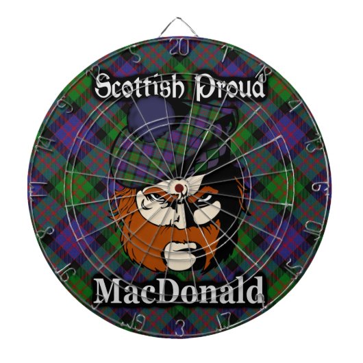 Scottish Clan MacDonald Tartan Dartboard Dartbord (Voorkant)