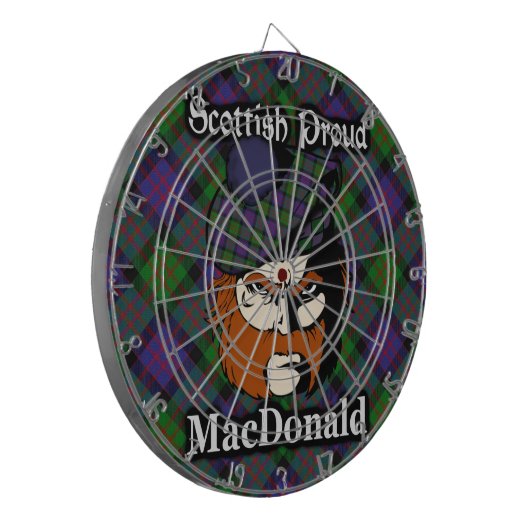Scottish Clan MacDonald Tartan Dartboard Dartbord (Voorkant Links)