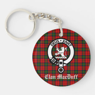 Scottish Clan MacDuff Tartan en Crest Badge Sleutelhanger