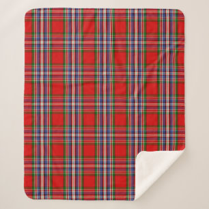Scottish Clan MacFarlane Red Tartan Pset Sherpa Deken