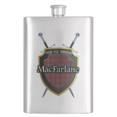 Scottish Clan MacFarlane Tartan Shield and Swords Flacon (Voorkant)