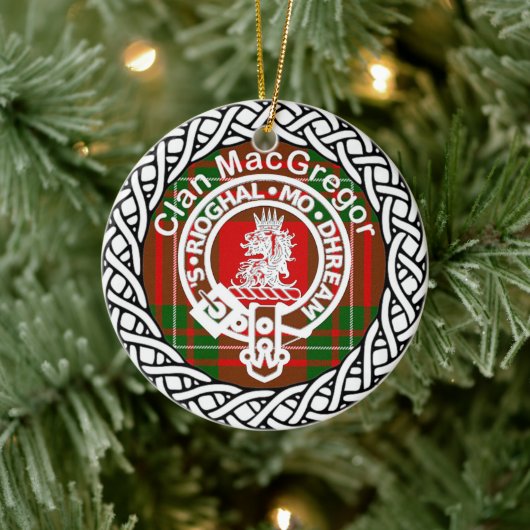 Scottish Clan MacGregor Tartan en Crest Keramisch Ornament (Boom)