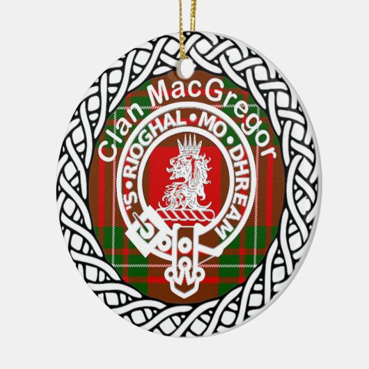 Scottish Clan MacGregor Tartan en Crest Keramisch Ornament (Links)