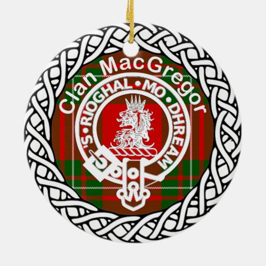 Scottish Clan MacGregor Tartan en Crest Keramisch Ornament (Achterkant)