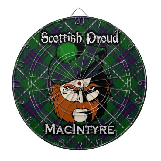 Scottish Clan MacIntyre Tartan Dartboard Dartbord (Voorkant)