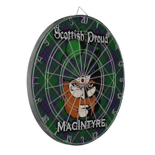 Scottish Clan MacIntyre Tartan Dartboard Dartbord (Voorkant Links)