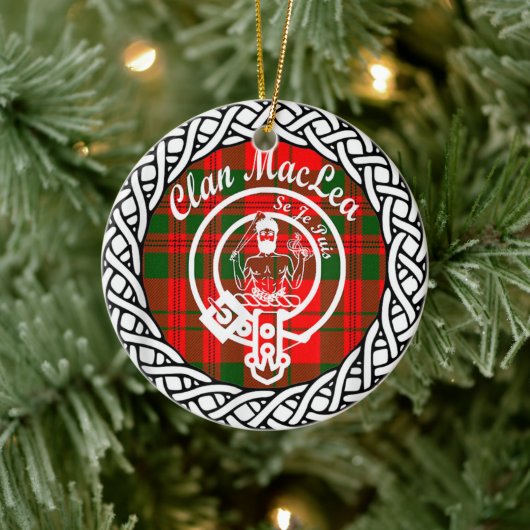 Scottish Clan Maclea Tartan en Crest Keramisch Ornament (Boom)