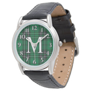 Scottish Clan MacLean M Monogram Hunting Tartan Horloge