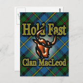 Scottish Clan MacLeod Hold Fast Tartan Briefkaart (Voorkant / Achterkant)