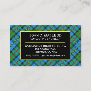 Scottish Clan MacLeod Hunting Tartan Pset Visitekaartje