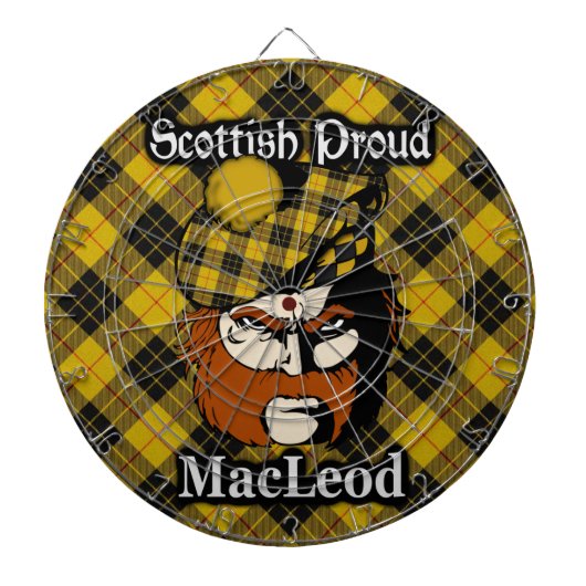Scottish Clan MacLeod Tartan Dartboard Dartbord (Voorkant)