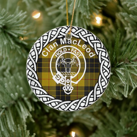 Scottish Clan MacLeod Tartan en Crest Keramisch Ornament (Boom)