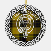 Scottish Clan MacLeod Tartan en Crest Keramisch Ornament (Voorkant)