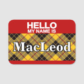Scottish Clan MacLeod Tartan Pset Naamplaatje (Voorkant)