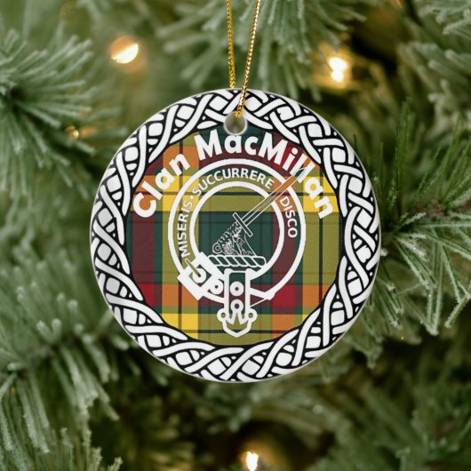 Scottish Clan MacMillan Tartan en Crest Keramisch Ornament (Boom)