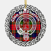 Scottish Clan MacPherson Tartan en Crest Keramisch Ornament (Voorkant)