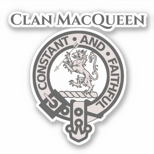 Scottish Clan MacQueen Crest Badge Sticker (Voorkant)