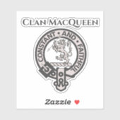 Scottish Clan MacQueen Crest Badge Sticker (Vel)