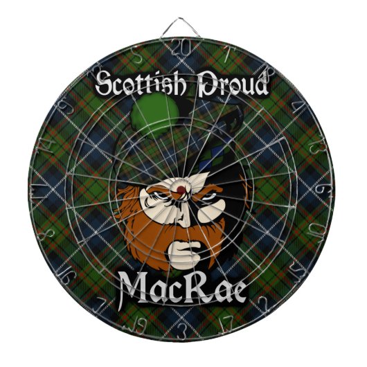 Scottish Clan MacRae Tartan Dartboard Dartbord (Voorkant)