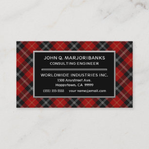 Scottish Clan Marjoribanks Tartan Pset Visitekaartje