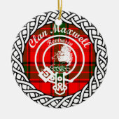 Scottish Clan Maxwell Tartan en Crest Keramisch Ornament (Voorkant)