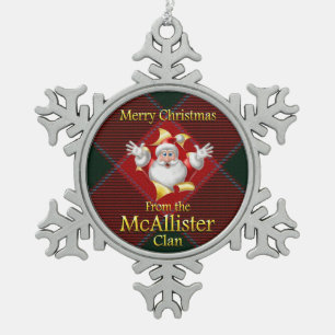 Scottish Clan McAllister kerstversiering Tin Sneeuwvlok Ornament