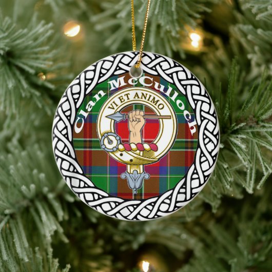 Scottish Clan McCulloch Tartan en Crest Keramisch Ornament (Boom)