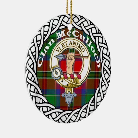 Scottish Clan McCulloch Tartan en Crest Keramisch Ornament (Rechts)