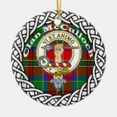 Scottish Clan McCulloch Tartan en Crest Keramisch Ornament (Voorkant)
