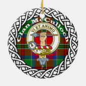 Scottish Clan McCulloch Tartan en Crest Keramisch Ornament (Achterkant)