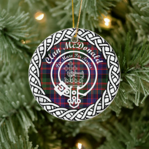 Scottish Clan McDonald Tartan en Crest Keramisch Ornament