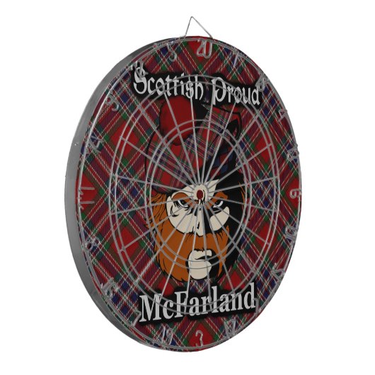 Scottish Clan McFarland Tartan Dartboard Dartbord (Voorkant Links)