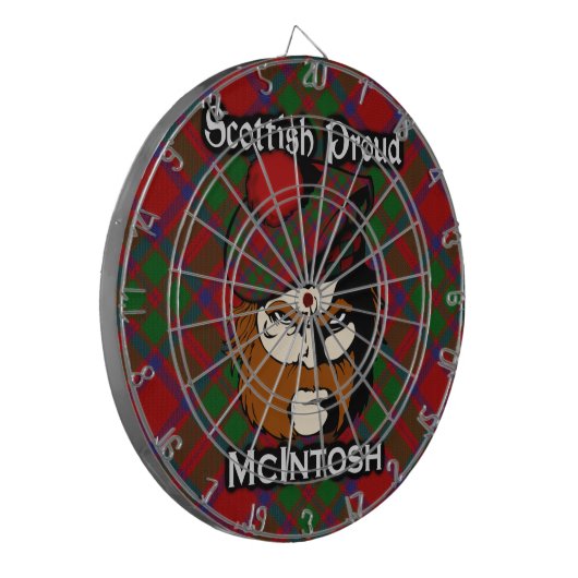 Scottish Clan McIntosh Tartan Dartboard Dartbord (Voorkant Links)