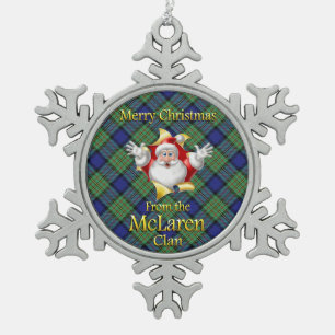Scottish Clan McLaren kerstversiering Tin Sneeuwvlok Ornament