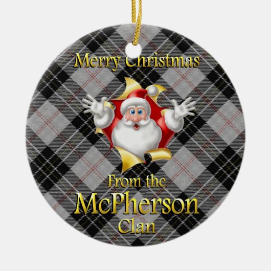 Scottish Clan McPherson met kerstversiering Keramisch Ornament (Voorkant)