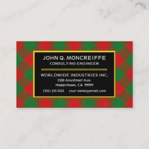 Scottish Clan Moncreiffe Tartan Pset Visitekaartje