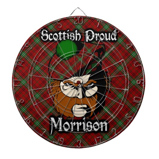 Scottish Clan Morrison Tartan Dartboard Dartbord (Voorkant)