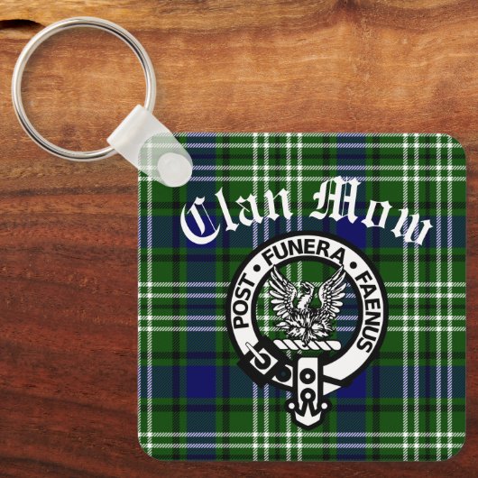 Scottish Clan Mow Crest & Tartan Sleutelhanger (Voorkant)