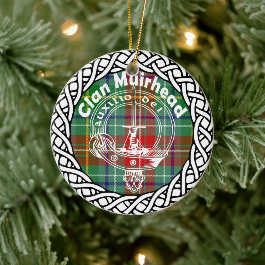 Scottish Clan Muirhead Tartan en Crest Keramisch Ornament (Boom)