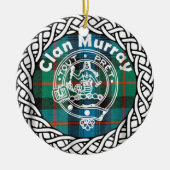 Scottish Clan Murray Tartan en Crest Keramisch Ornament (Voorkant)