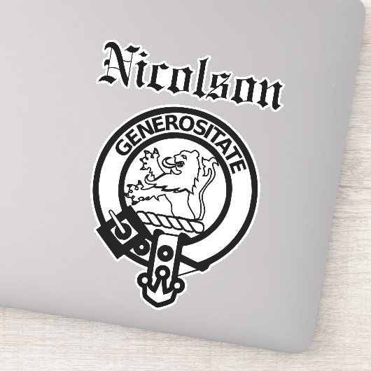 Scottish Clan Nicolson Crest Badge Large Sticker (Detail)