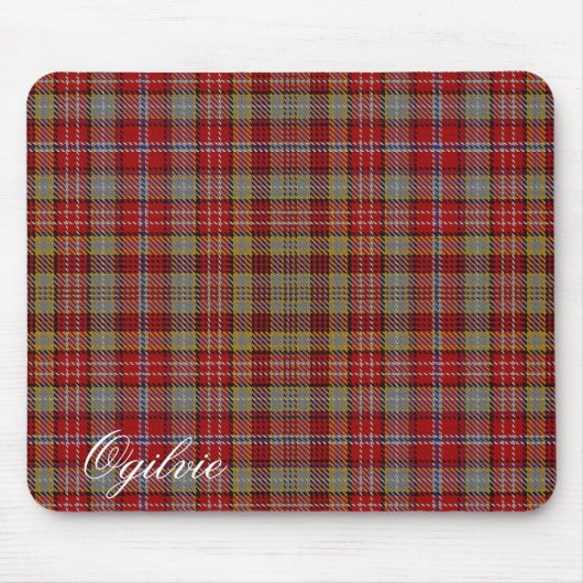 Scottish Clan Ogilvie Ogilvy Tartan Muismat (Voorkant)