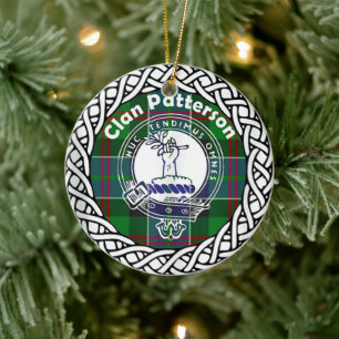 Scottish Clan Patterson Tartan en Crest Keramisch Ornament