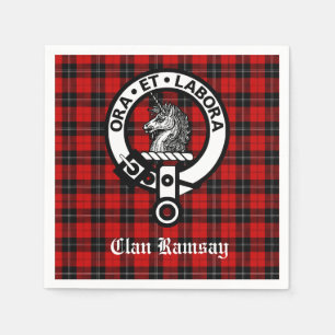 Scottish Clan Ramsay Crest Badge & Tartan Servet